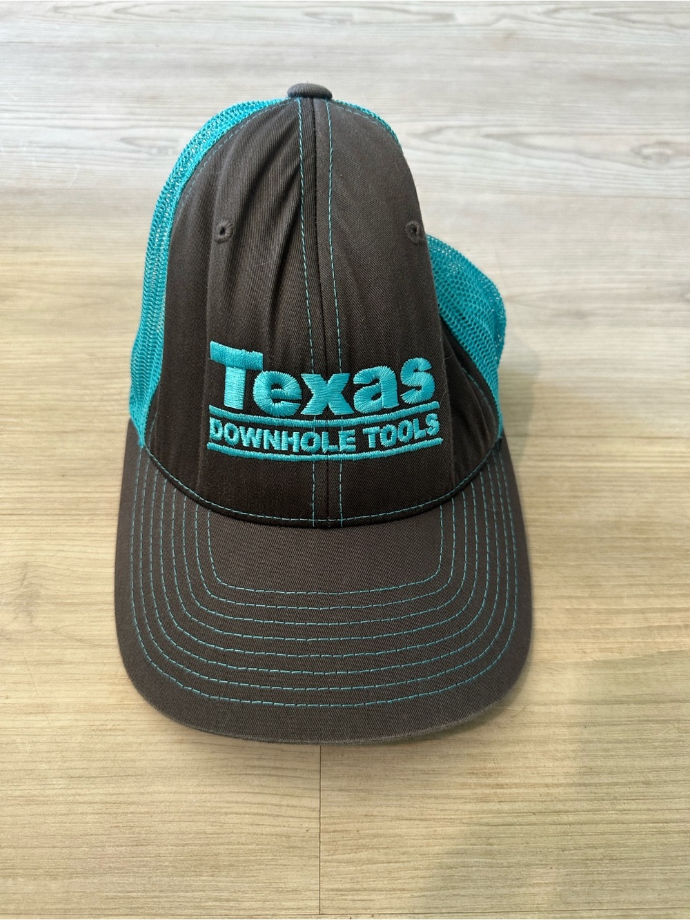 Richardson 112 Trucker Snapback Cap - Black/ Blue Mesh